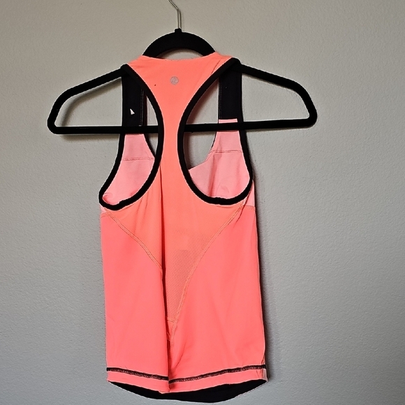 Lululemon Cardio Kick Black Pink Orange Racerback Tank Size 6 - Picture 7 of 14